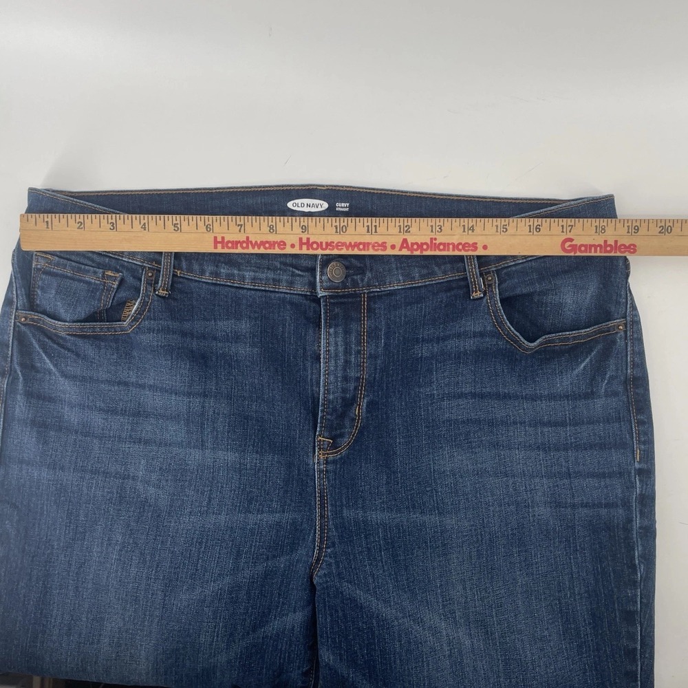 Old Navy Jeans Womens 16 Short Curvy Straight Richmond Stretch Dark Denim - Picture 3 of 9